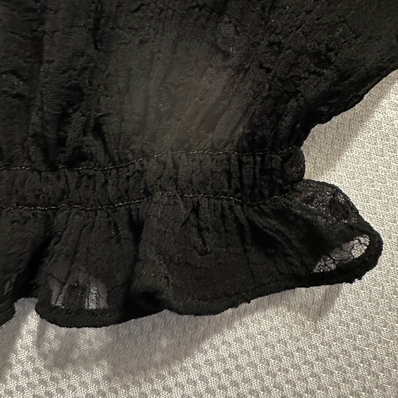 Zara Black Long Sleeve Dress with Sheer Details - Picture 4 of 6